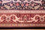 small scatter size navy modern silk persian qum rug 49414 border Nazmiyal