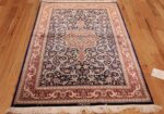 small scatter size navy modern silk persian qum rug 49414 whole Nazmiyal