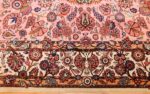 small size fine silk qum modern persian rug 49419 border Nazmiyal