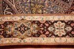 small size geometric modern persian silk qum rug 49421 border Nazmiyal