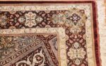 small size geometric modern persian silk qum rug 49421 corner Nazmiyal