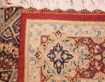 small size geometric modern persian silk qum rug 49421 weave Nazmiyal