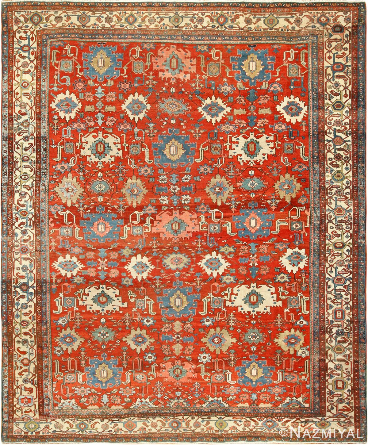 antique red bakshaish persian rug 49393 Nazmiyal