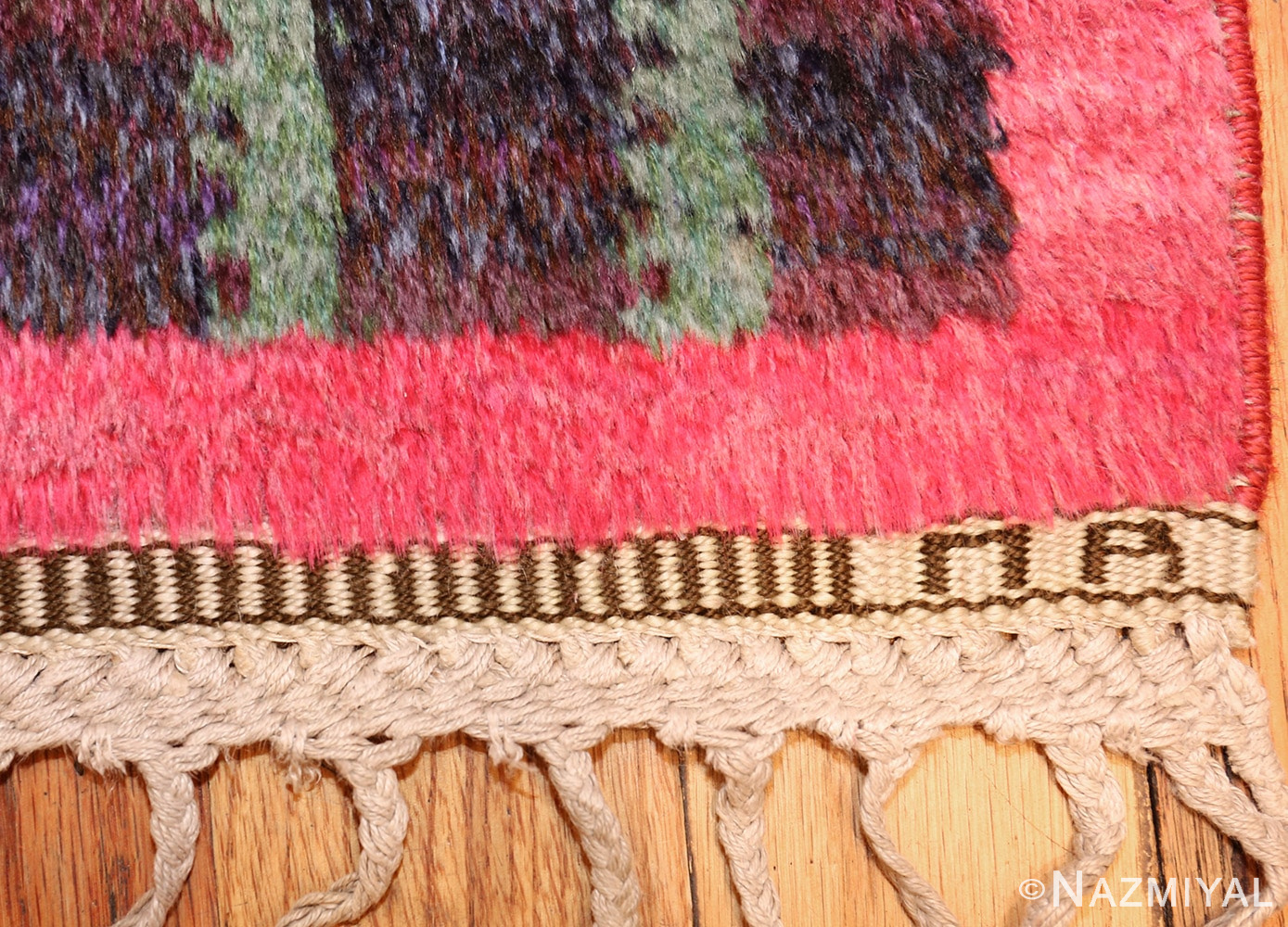 colorful vintage scandinavian rya rug by marianne richter 49438 initials Nazmiyal