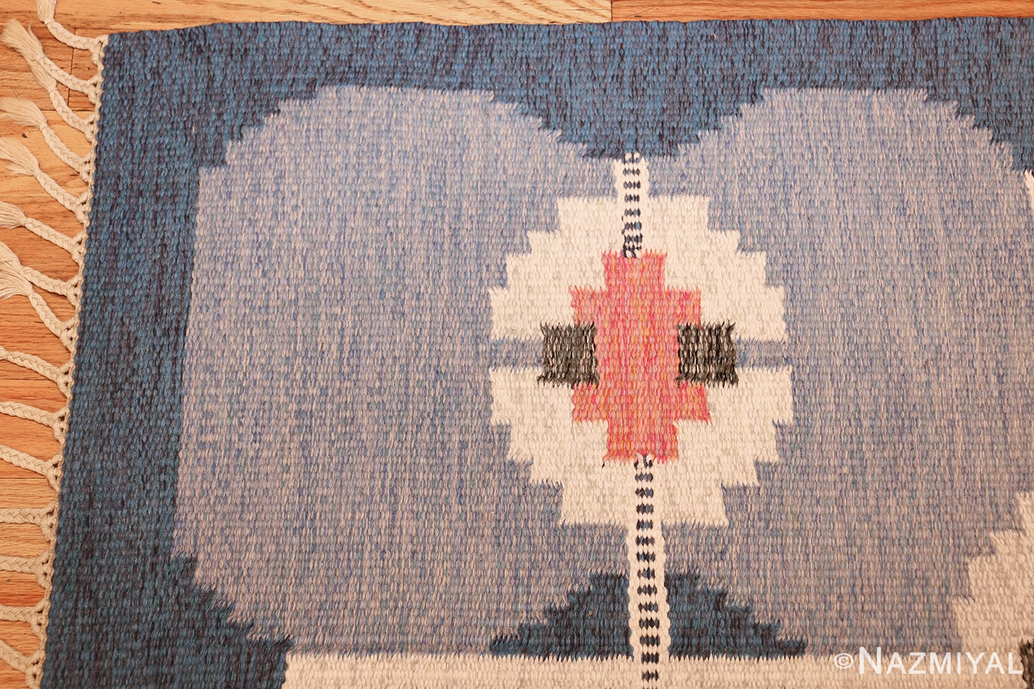 geometric vintage scandinvian rug by ingegerd silow 49440 corner Nazmiyal