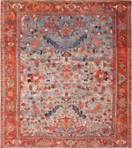 antique blue background heriz persian rug 49374 Nazmiyal