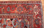 antique blue background heriz persian rug 49374 corner Nazmiyal