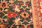 green background antique sultanabad persian rug 49389 rabbits Nazmiyal