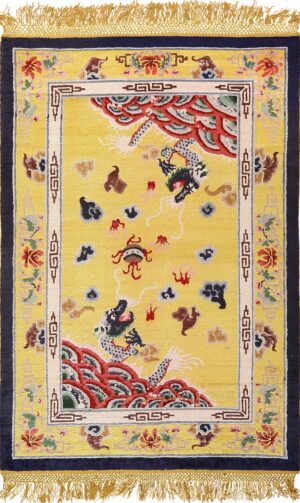 small size antique silk chinese rug 49455 Nazmiyal