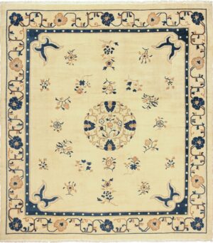 antique cream background chinese rug 49480 Nazmiyal