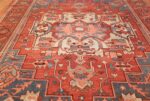 antique red background serapi persian rug 48240 field Nazmiyal