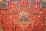 antique red background serapi persian rug 48240 tiara Nazmiyal