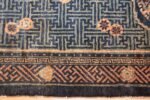 blue background small antique chinese rug 49466 border Nazmiyal