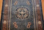 blue background small antique chinese rug 49466 medallion Nazmiyal