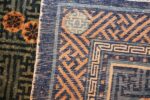 blue background small antique chinese rug 49466 weave Nazmiyal