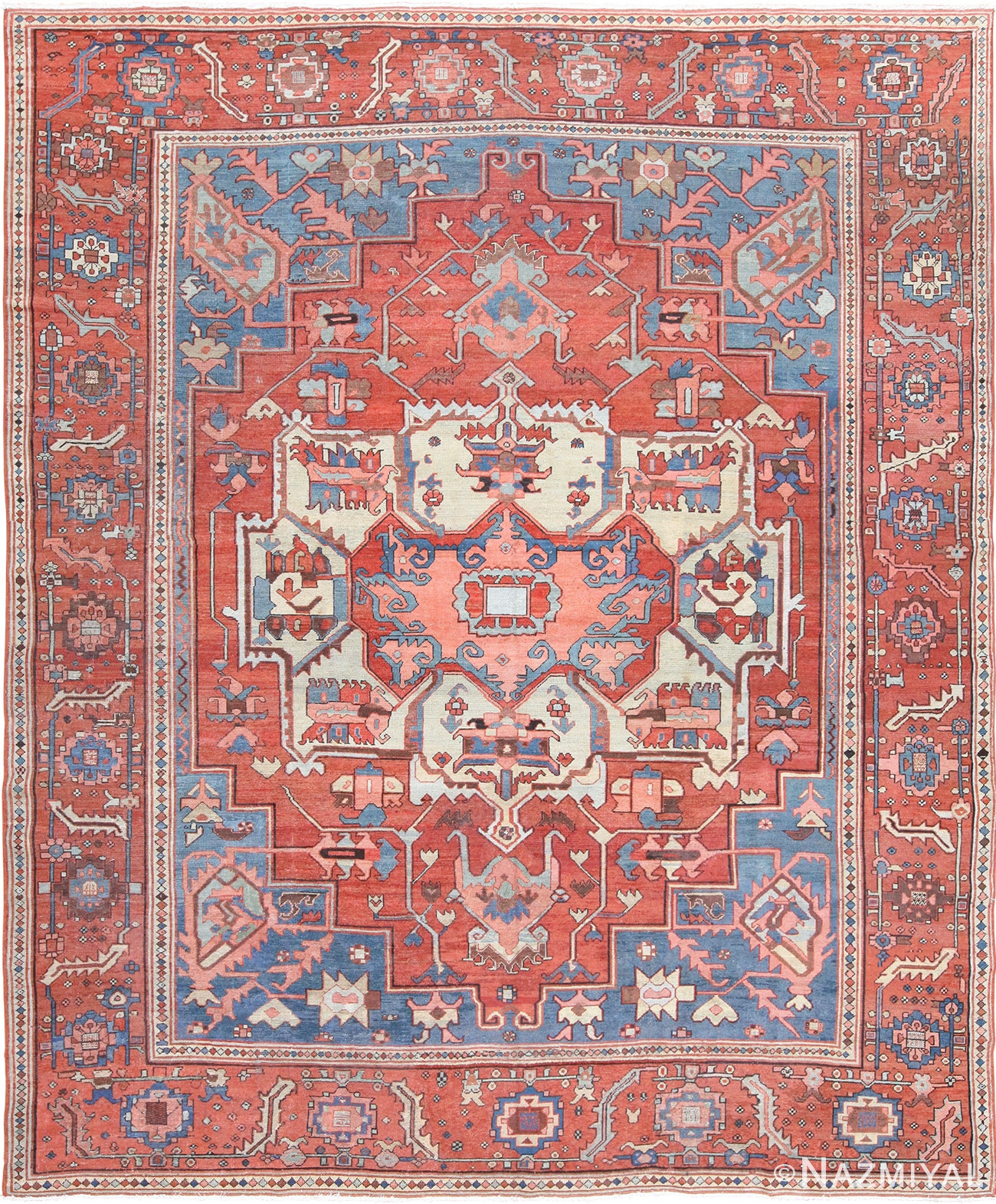 Antique Persian Serapi Rug 48240 Nazmiyal