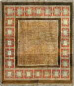 antique geometric art deco american hooked rug 49529 Nazmiyal