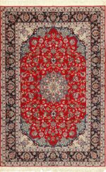 fine silk and wool isfahan persian rug 49535 Nazmiyal
