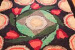 long antique art deco american hooked rug runner 49526 white circle Nazmiyal