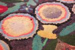 long antique art deco american hooked rug runner 49526 yellow tulip Nazmiyal