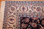 navy background silk and wool isfahan persian rug 49534 corner Nazmiyal