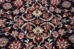 navy background silk and wool isfahan persian rug 49534 medallion Nazmiyal