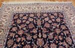 navy background silk and wool isfahan persian rug 49534 top Nazmiyal