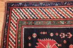 navy blue antique tribal caucasian kazak rug 49507 corner Nazmiyal