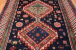 navy blue antique tribal caucasian kazak rug 49507 field Nazmiyal