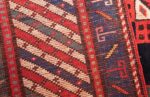 navy blue antique tribal caucasian kazak rug 49507 weave Nazmiyal