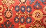 small antique red background khotan rug 49033 closeup Nazmiyal