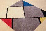 vintage modernist mondrian design scandinavian rug 49524 medallion Nazmiyal