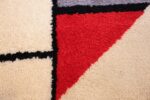 vintage modernist mondrian design scandinavian rug 49524 red Nazmiyal