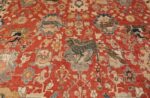17th century hunting scene oversize isfahan persian rug 3025 black Nazmiyal