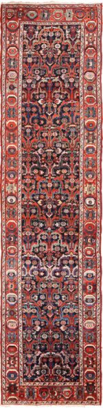 antique tribal Persian Bakhtiari runner rug 49555 Nazmiyal