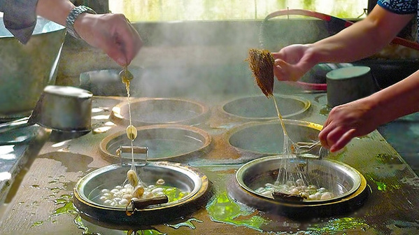 Harvesting and Unwinding Silk by Nazmiyal