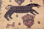 large animal motif antique farahan persian rug 49516 black Nazmiyal