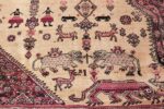 large animal motif antique farahan persian rug 49516 elephant Nazmiyal