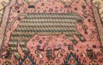 large animal motif antique farahan persian rug 49516 green tiger Nazmiyal