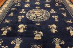 room size navy background antique chinese rug 49474 field Nazmiyal