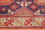small scatter size tribal antique bergama turkish rug 49506 border Nazmiyal