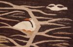 small size vintage scandinavian kilim rug 49537 birds Nazmiyal