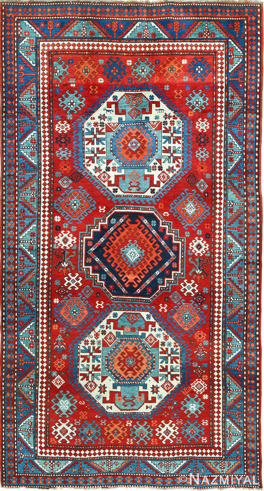 Antique Caucasian Kazak Rug 49509 Nazmiyal
