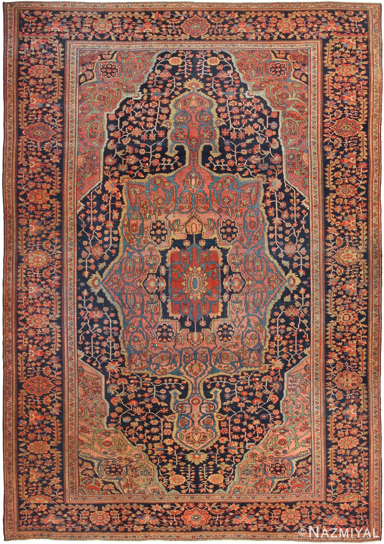 Antique Persian Sarouk Farahan Rug 49473 Nazmiyal