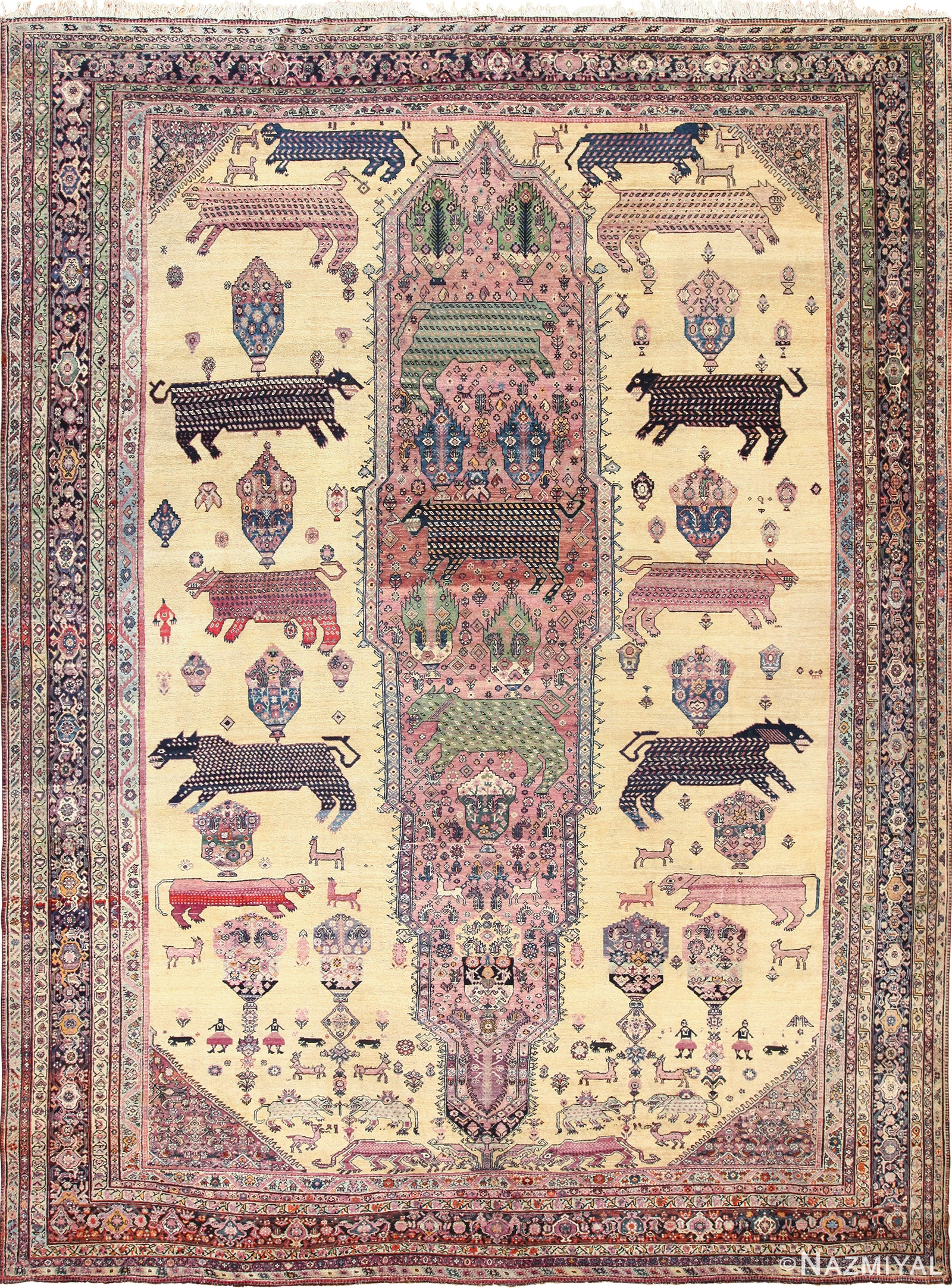 Antique Persian Farahan Rug 49516 Nazmiyal
