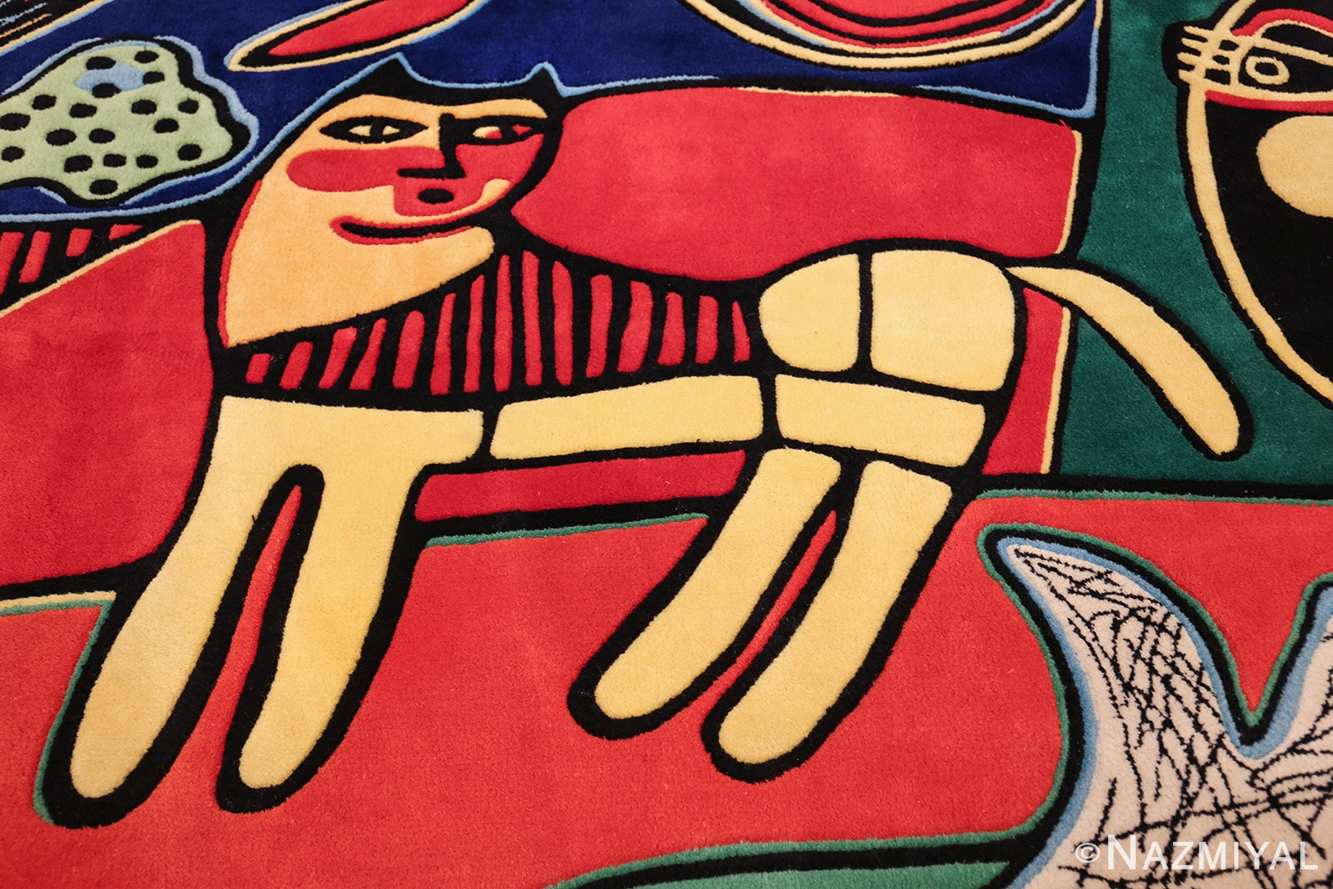 square vintage scandinavian rug by corneille 49544 cat Nazmiyal