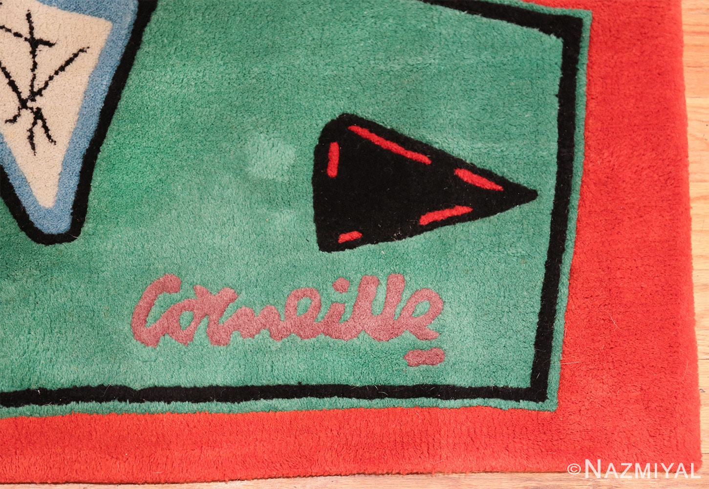square vintage scandinavian rug by corneille 49544 signature Nazmiyal