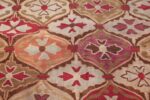 antique square french aubusson rug 47138 orange Nazmiyal
