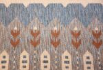double sided vintage scandinavian rug 49567 brown flowers Nazmiyal