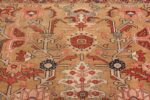 golden background antique heriz persian rug 49436 round Nazmiyal